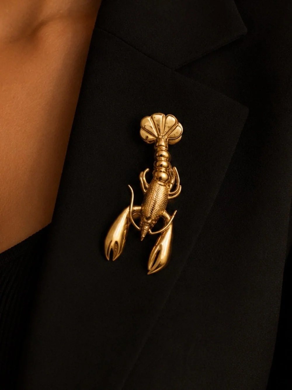 Lobster Brooch Pin – Statement Sea Life Jewelry, Large Crustacean Design